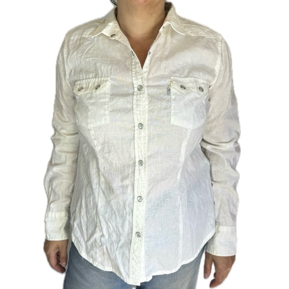 Levi’s - White Label Vintage Pearl Snap Western Shirt Size XL - Picture 2 of 8